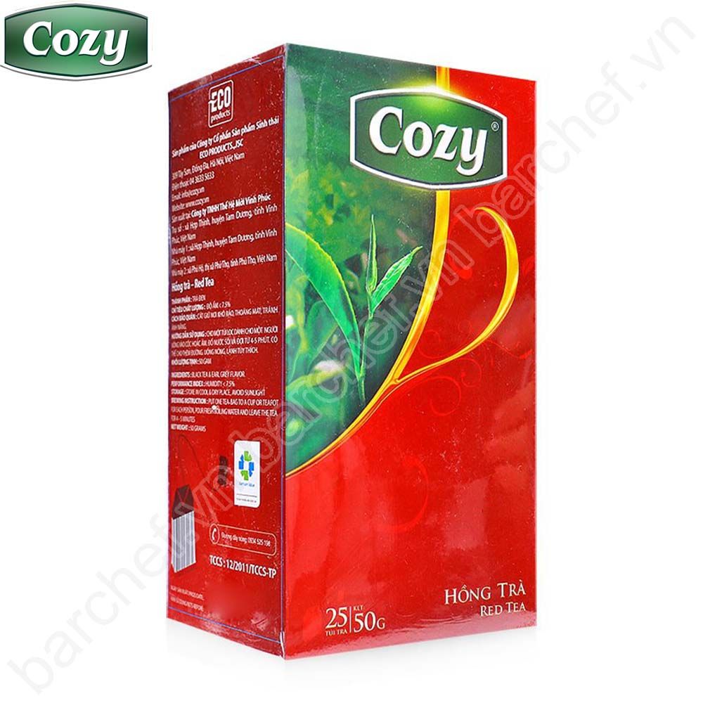 Hồng trà Cozy túi lọc - hộp giấy 50 gram - 25 túi lọc