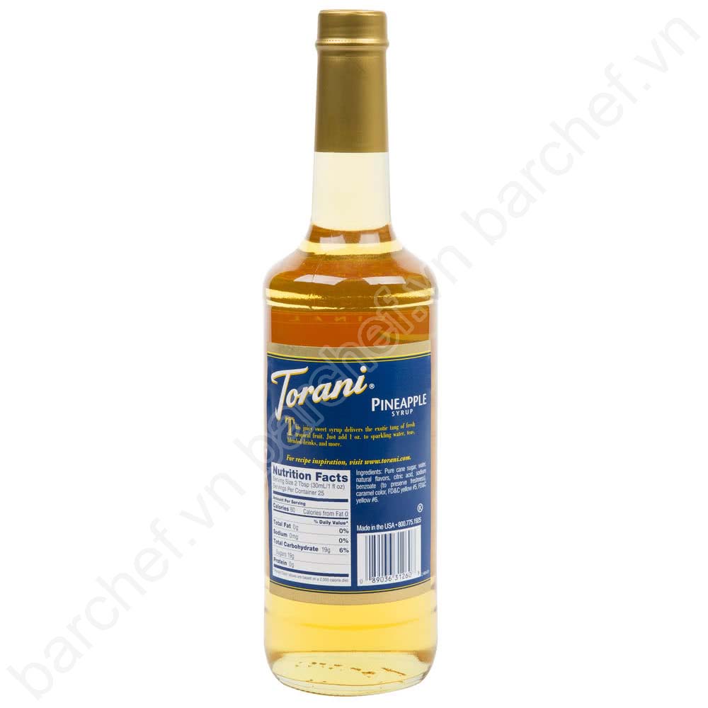 Siro Dứa (Trái thơm) Torani (Pineapple syrup) - chai 750ml