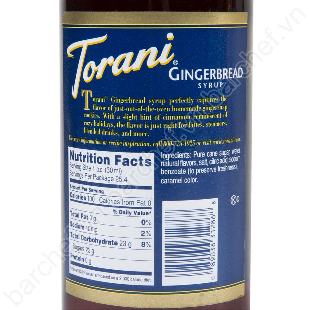 Siro bánh Gừng Torani (Gingerbread syrup) - chai 750ml