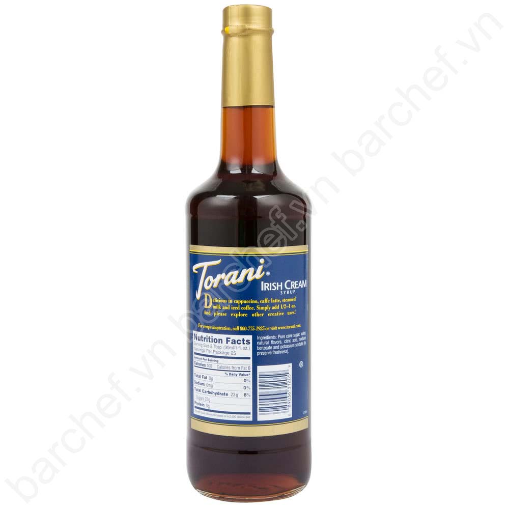 Siro Kem Irish Torani (Irish Cream syrup) - chai 750ml