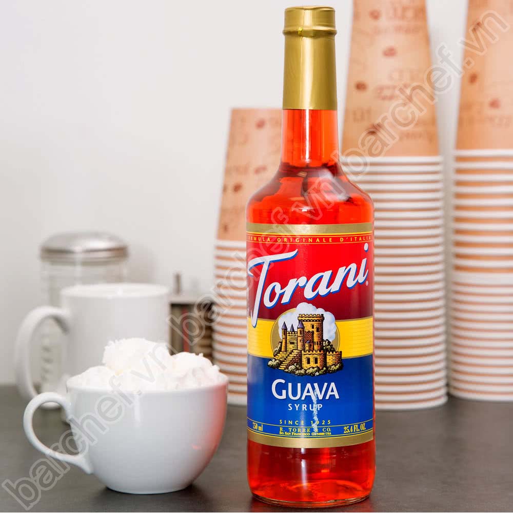 Siro Ổi hồng Torani (Guava syrup) - chai 750ml