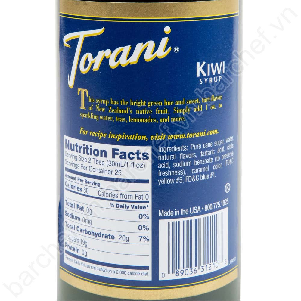 Siro Kiwi Torani (Kiwi syrup) - chai 750ml