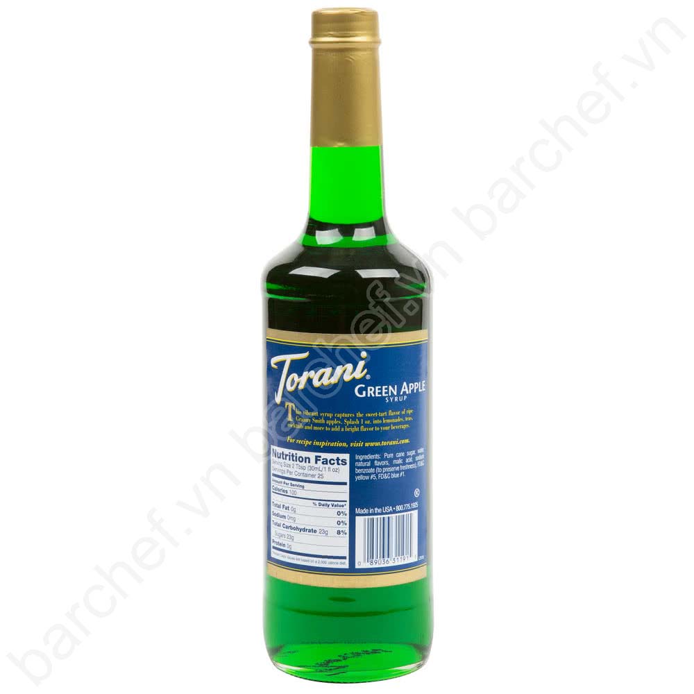 Siro Táo xanh Torani (Green Apple syrup) - chai 750ml