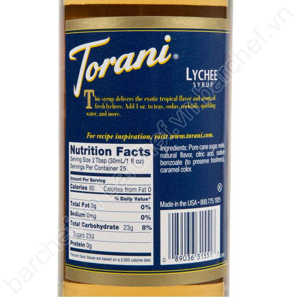 Siro Vải Torani (Lychee syrup) - chai 750ml