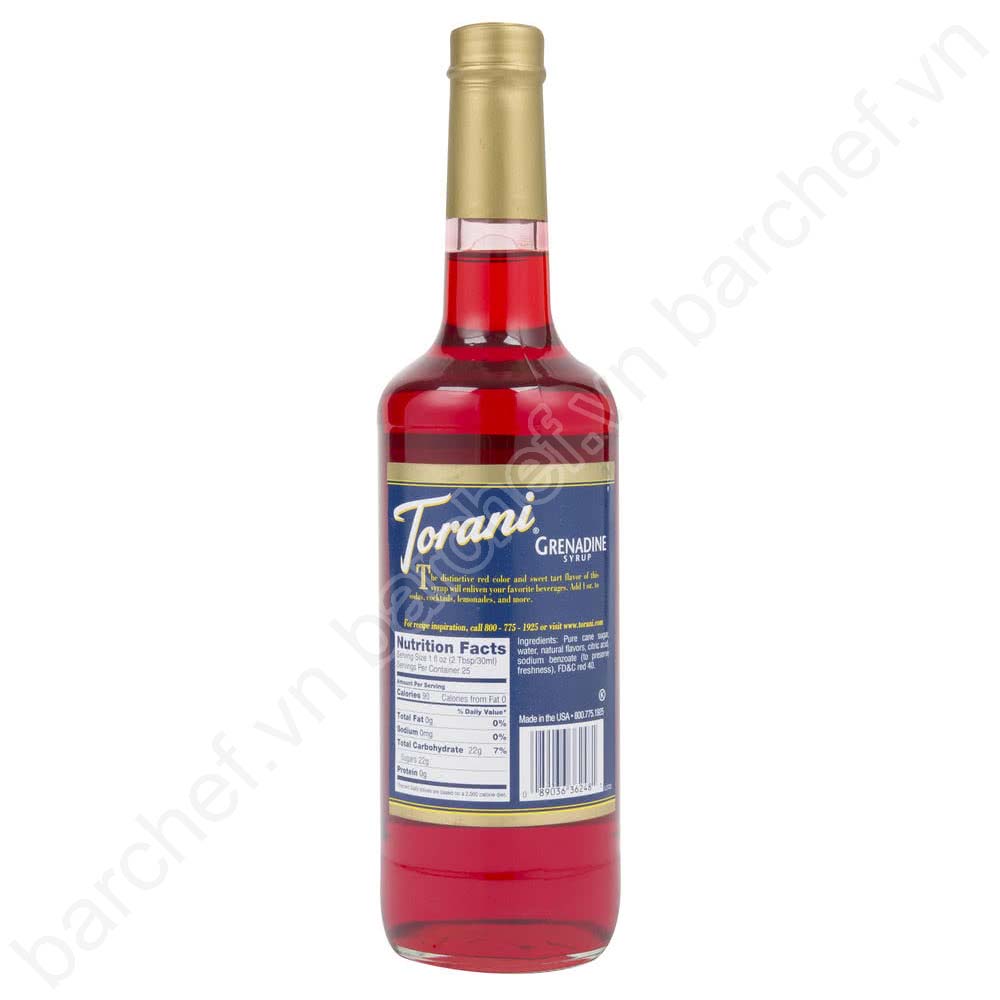 Siro Lựu Torani (Grenadine syrup) - chai 750ml