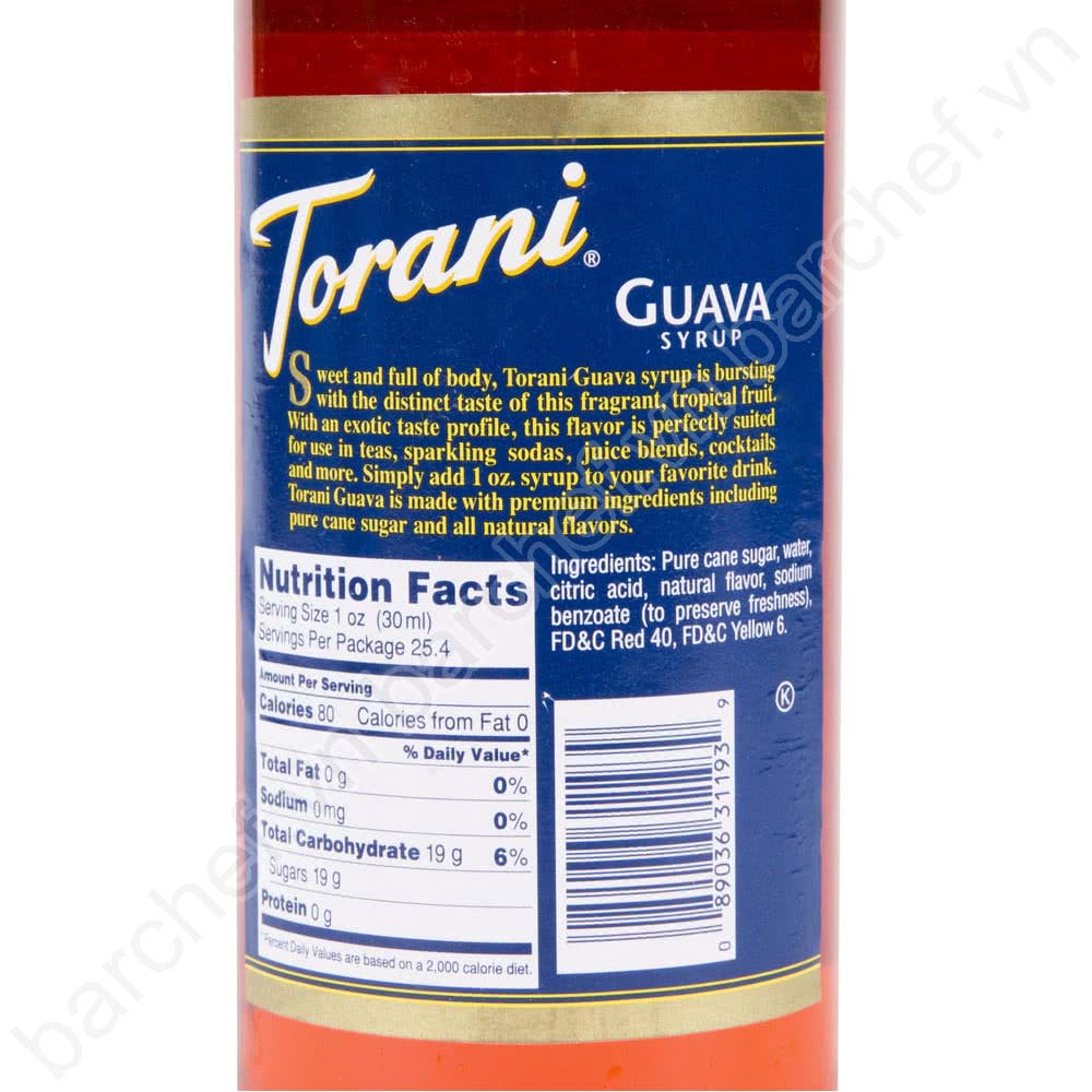 Siro Ổi hồng Torani (Guava syrup) - chai 750ml