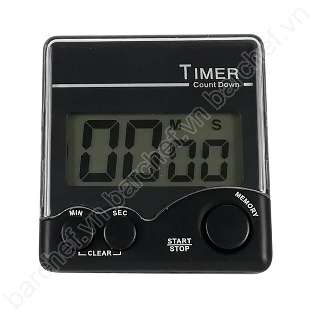 Đồng hồ bấm giờ Timer màu đen (64x67mm)