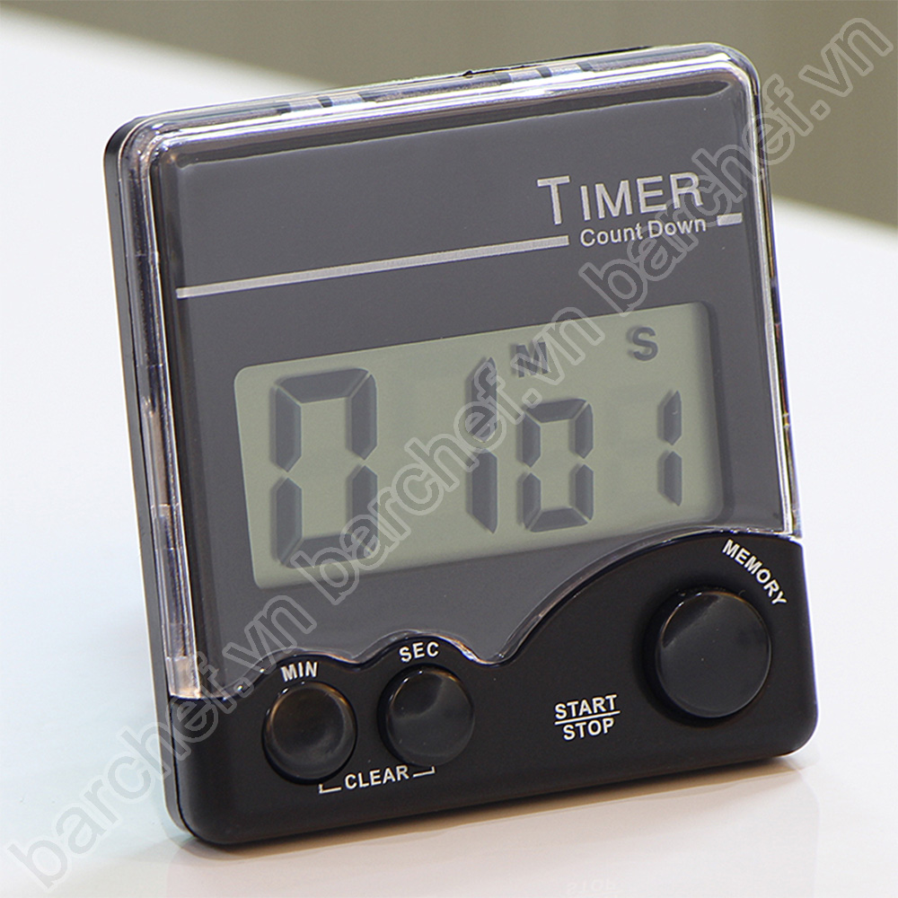 Đồng hồ bấm giờ Timer màu đen (64x67mm)