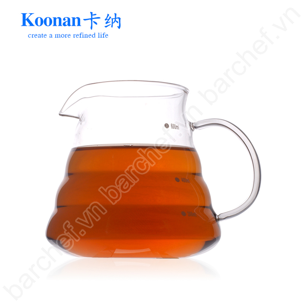 Bình Server đựng trà, cà phê bằng thủy tinh 600ml Koonan (KN-9600)