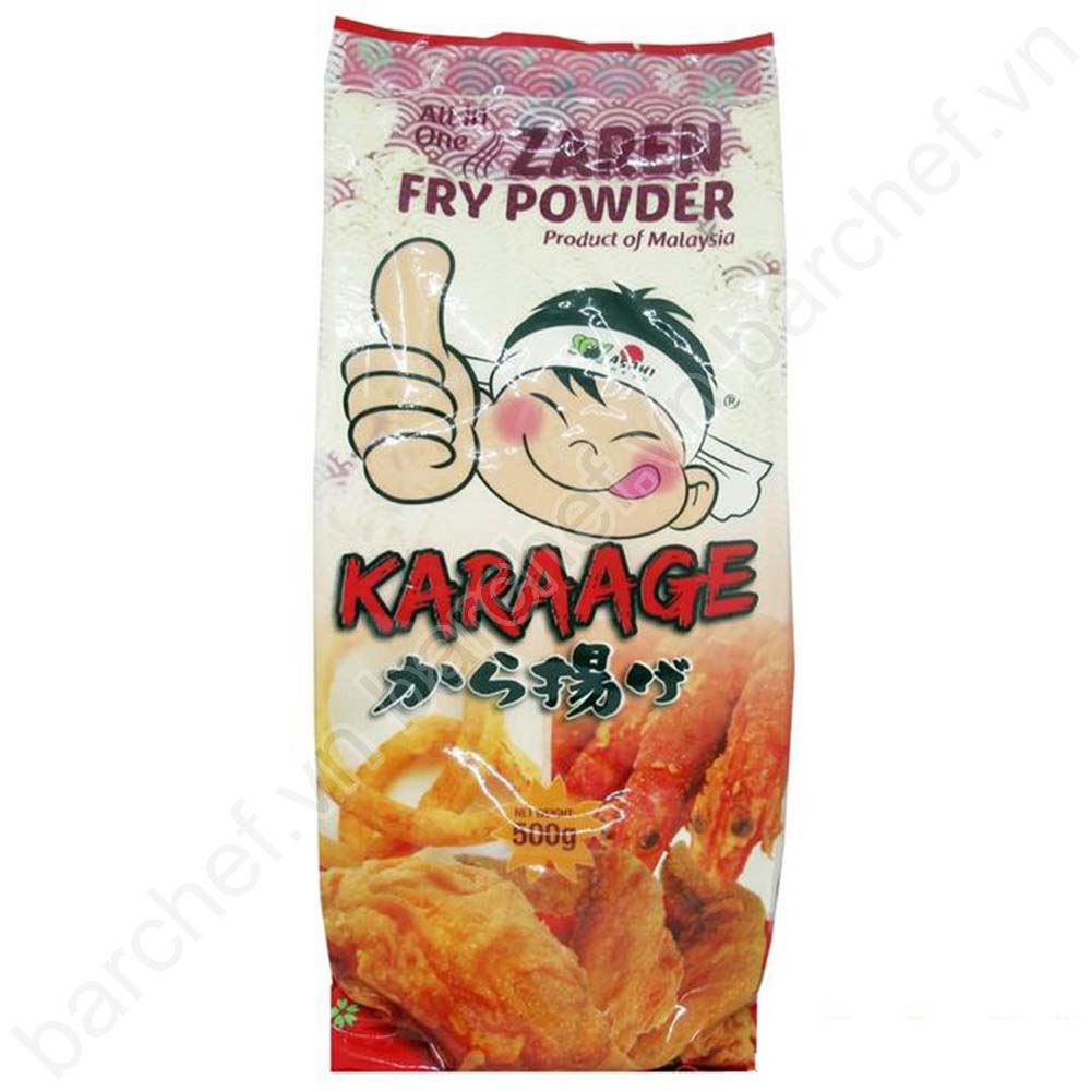 Bột tẩm chiên giòn Karaage - túi 500g (All in one - Zaren Fry Powder Soy Asahi)