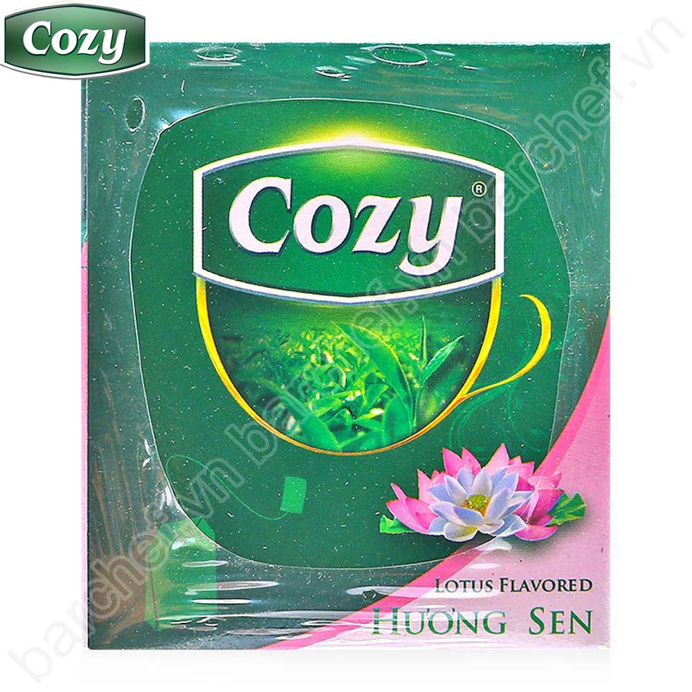 Trà xanh hương Sen Cozy túi lọc - hộp giấy 50 gram - 25 túi lọc