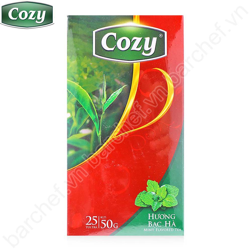 Trà đen hương Bạc hà Cozy túi lọc - hộp giấy 40 gram - 20 túi lọc