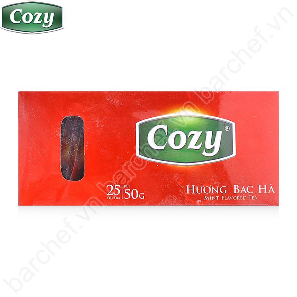 Trà đen hương Bạc hà Cozy túi lọc - hộp giấy 40 gram - 20 túi lọc