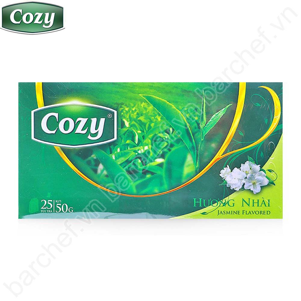 Trà xanh hương Nhài Cozy túi lọc - hộp giấy 50 gram - 25 túi lọc