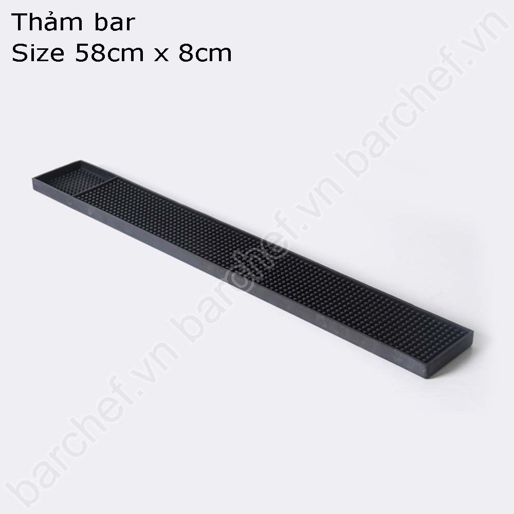 Thảm cao su lót quầy Bar (Rubber Bar Mats) - size 58cmx8cm (màu đen)