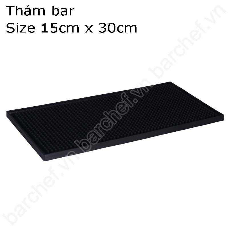 Thảm cao su lót quầy Bar (Rubber Bar Mats) - size 15cmx30cm (màu đen)