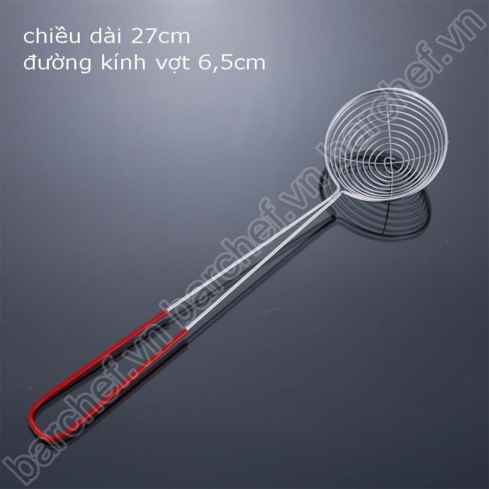 Vợt múc trân châu chuyên dụng dài 27cm, đường kính 65mm, cán bọc nhựa đỏ