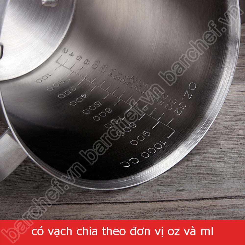 Ca đong định lượng inox 500ml (chia vạch, có tay cầm)