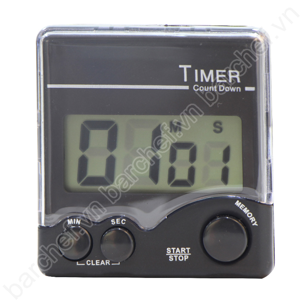 Đồng hồ bấm giờ Timer màu đen (64x67mm)