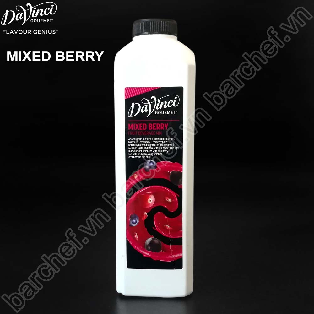 Hỗn hợp sinh tố Dâu rừng tổng hợp Davinci Gourmet (DVG Mixed Berry Fruit Mix) - chai 1L