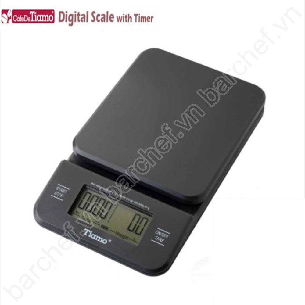 Cân điện tử có đếm thời gian Tiamo KS-900 (Digital Scale with Timer) (màu đen)