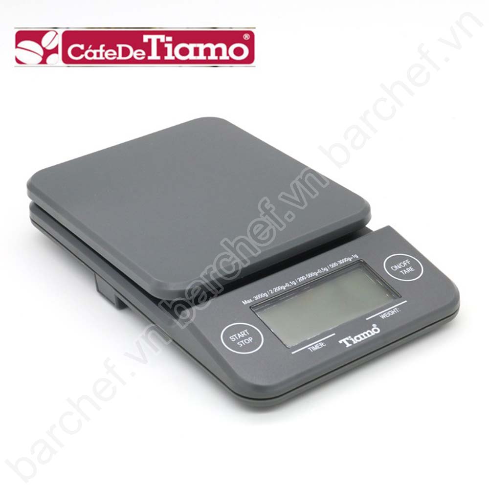 Cân điện tử có đếm thời gian Tiamo KS-900 (Digital Scale with Timer) (màu xám)