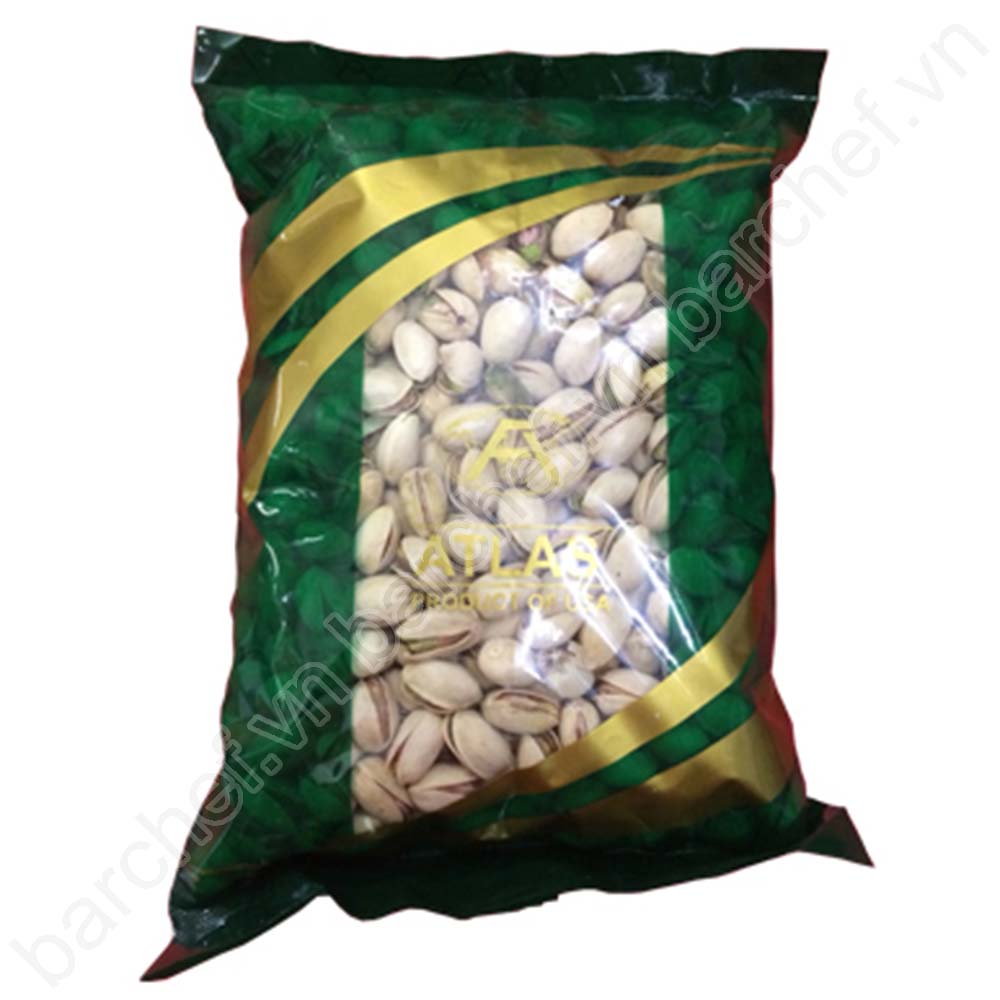 Hạt dẻ cười Mỹ khô Atlas - túi 500g (Pistachios Inshell) (không tẩy trắng)