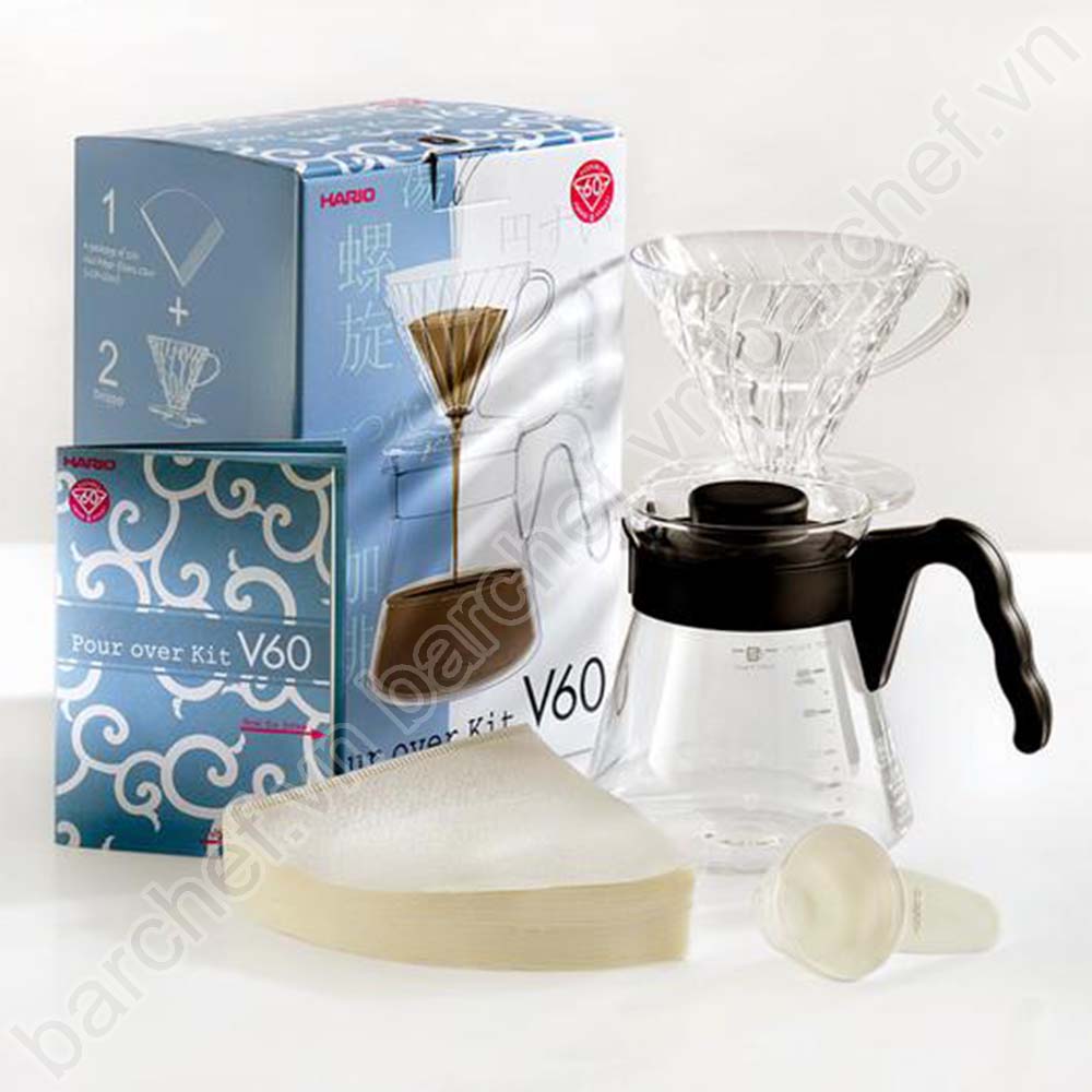 Bộ pha cà phê Hario VCSD-02-EX(B), màu đen (Pour over kit)