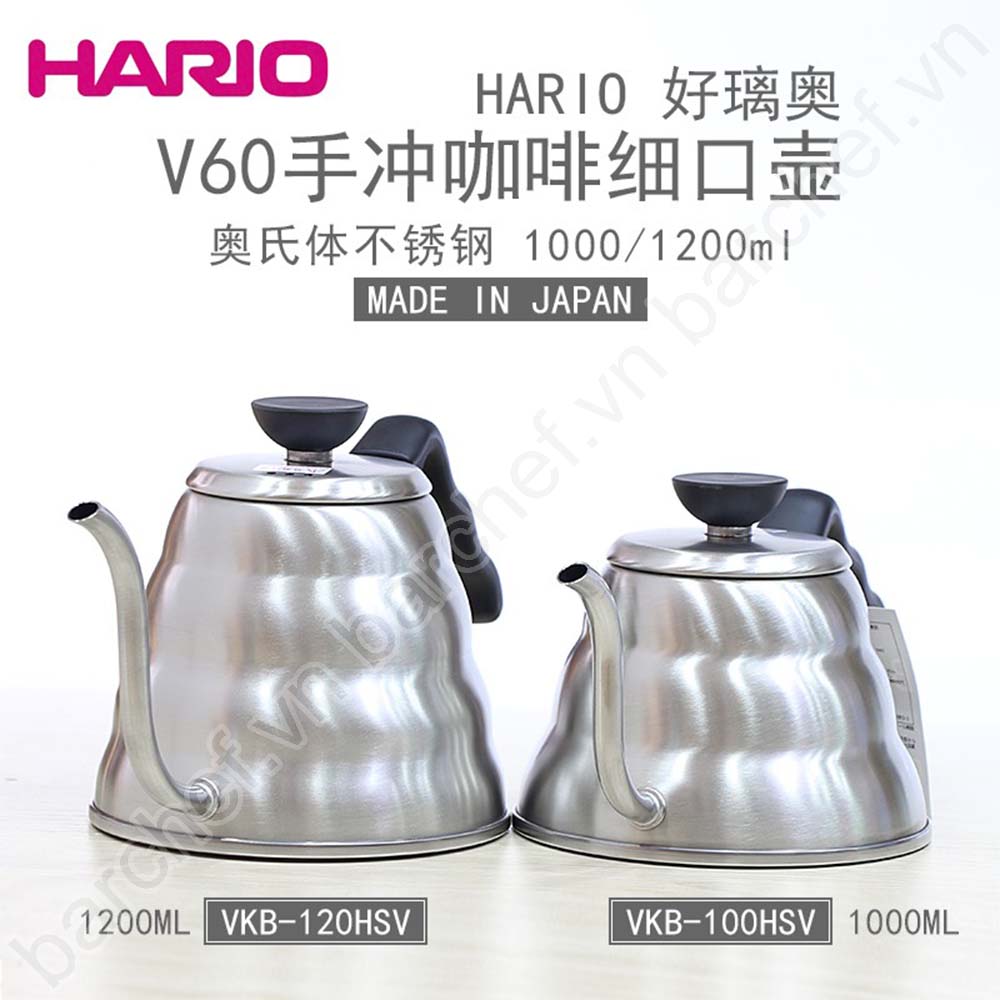 Ấm Kettle kim loại 1.2L Hario Buono VKB-120HSV