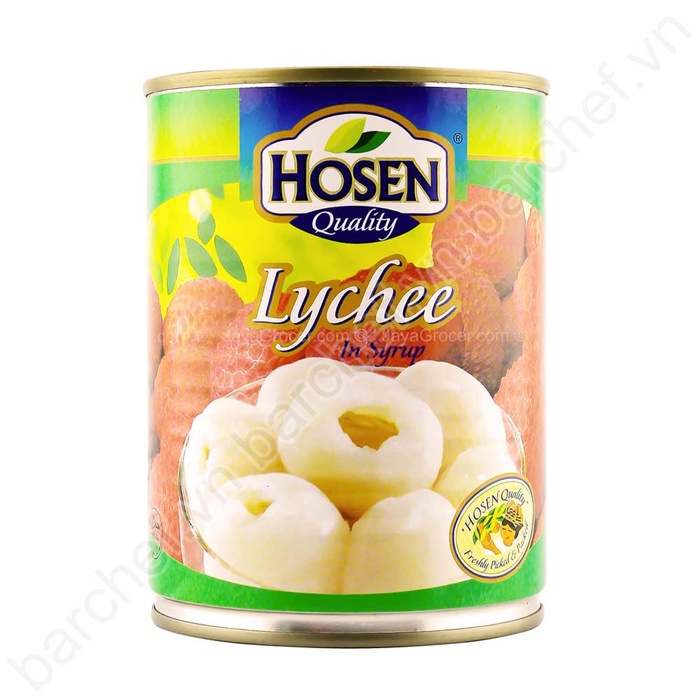 Vải tươi ngâm siro hiệu Hosen - hộp 565g