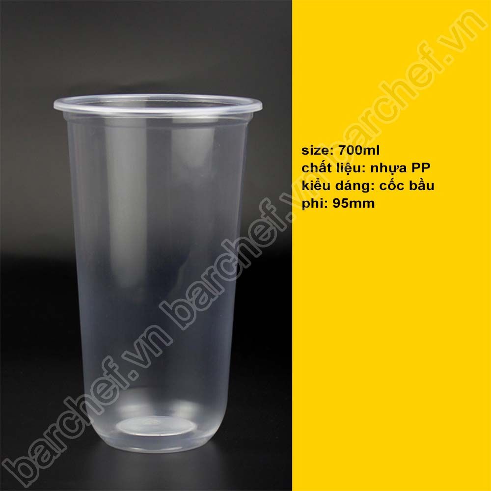 Cốc PP bầu 700ml phi 95