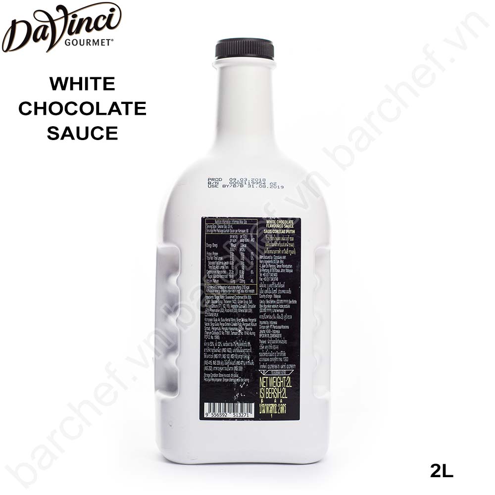 Sốt Sô-cô-la trắng Davinci Gourmet (White Chocolate sauce) - chai 2L