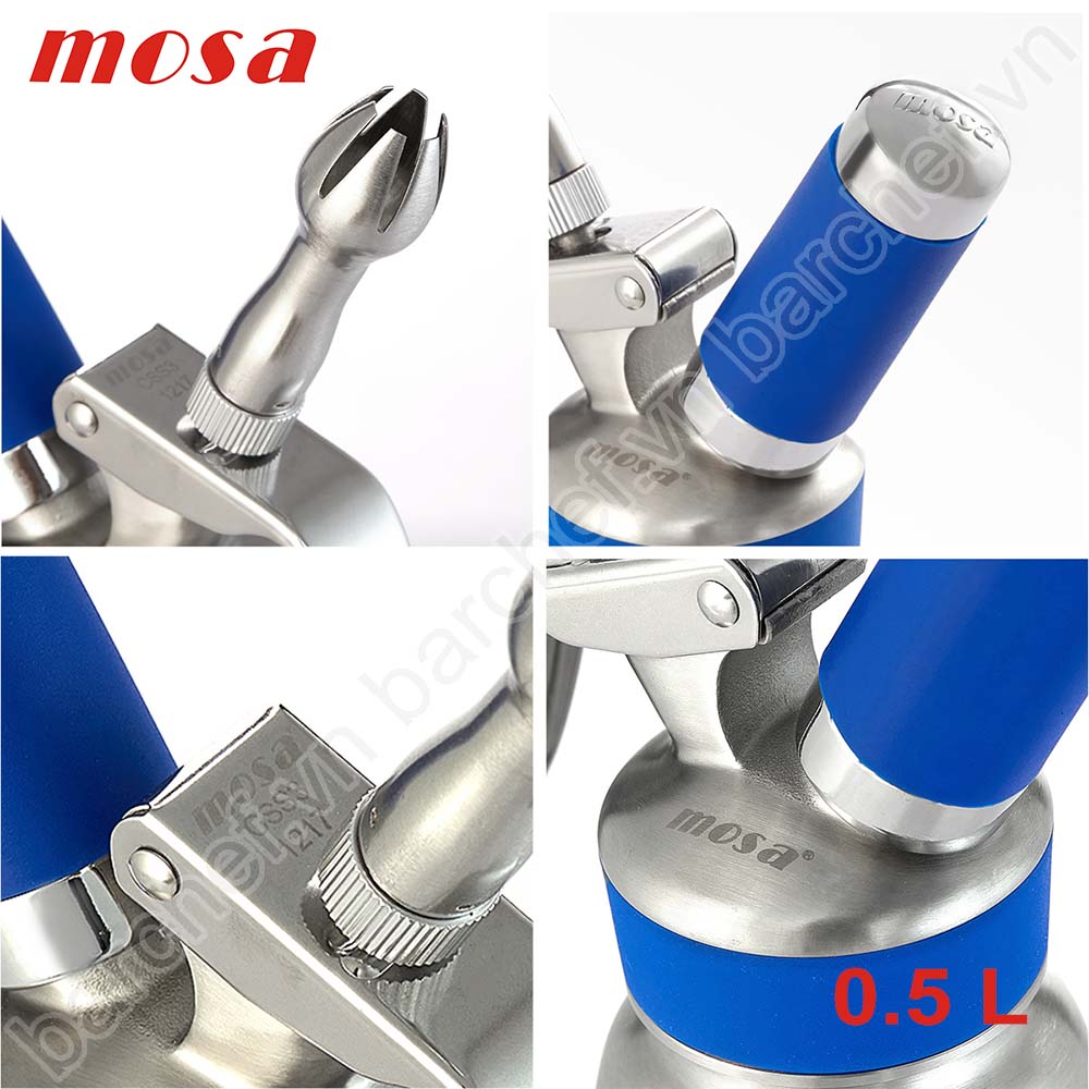 Bình làm kem Mosa Inox 0,5L (Stainless Steel)