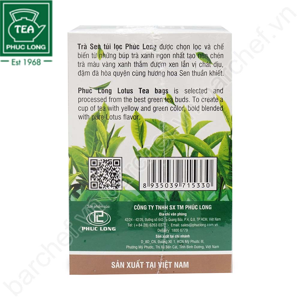 Trà Sen Phúc Long túi lọc - hộp giấy 25 gói x2g