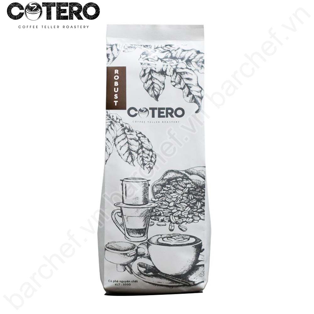 Cà phê hạt 100% Robusta rang vừa Cotero Robust 500gr