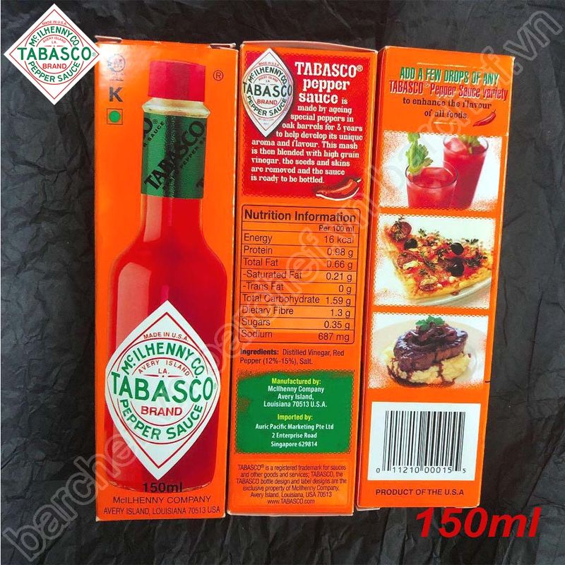 Sốt ớt đỏ hiệu Tabasco - lọ 150ml