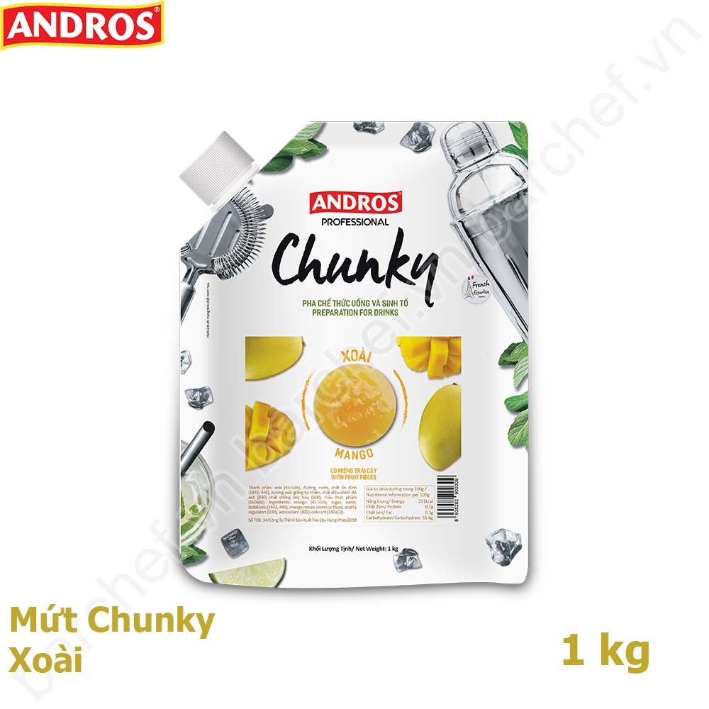 Mứt Chunky Xoài Andros (Mango Chunky) - túi 1kg