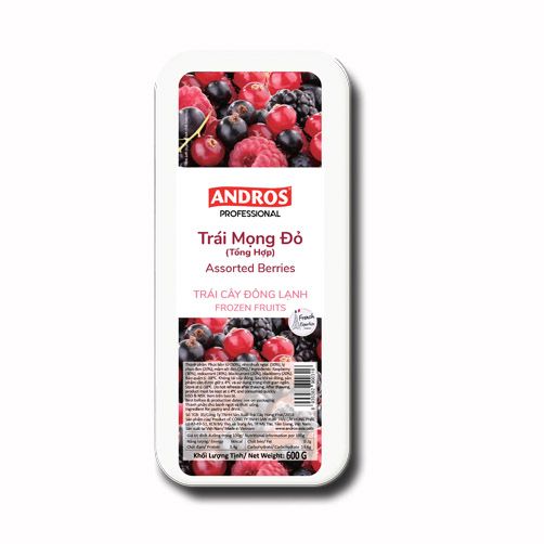 Trái mọng đỏ tổng hợp đông lạnh Andros (Frozen Assorted Berries - IQF) - hộp 600g