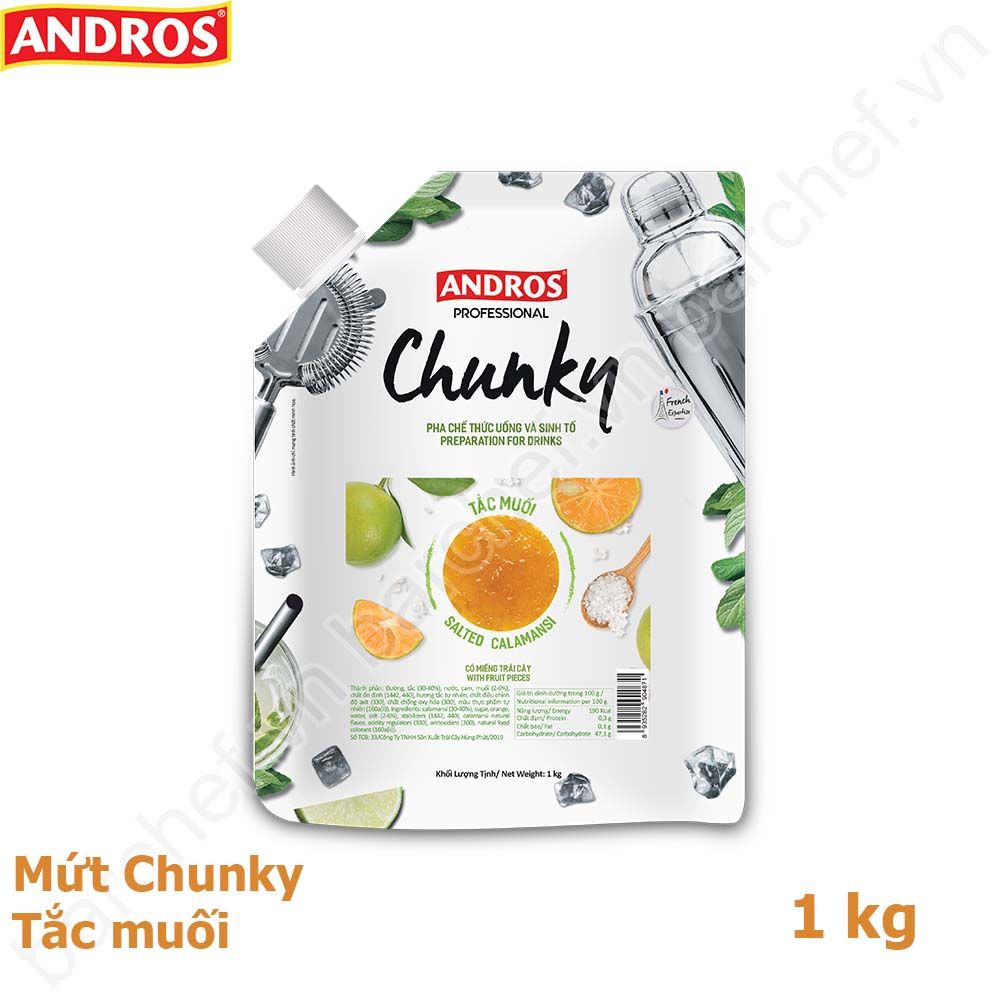 Mứt Chunky Tắc muối Andros (Salted calamansi Chunky) - túi 1kg