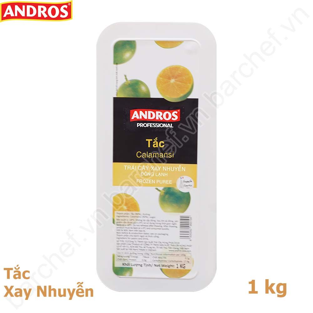 Tắc xay nhuyễn đông lạnh Andros (Calamansi Frozen Puree) - hộp 1kg