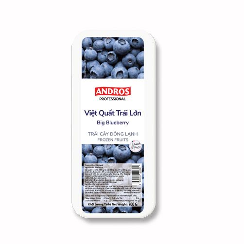 Việt quất thiên nhiên nguyên trái đông lạnh Andros (Frozen Wild Blueberry - IQF) - hộp 650g