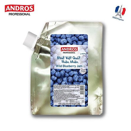 Mứt Filling Việt Quất Andros (Blueberry Filling) - túi 1kg