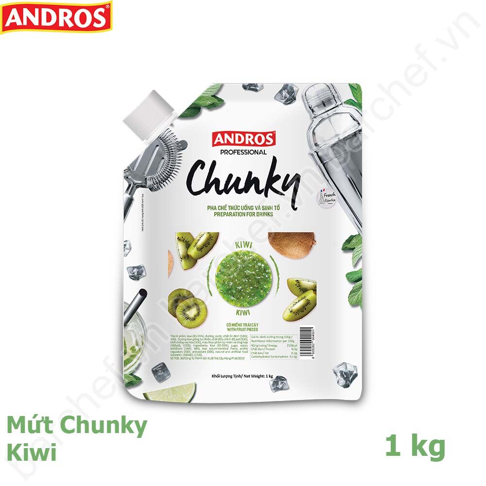 Mứt Chunky Kiwi Andros (Kiwi Chunky) - túi 1kg