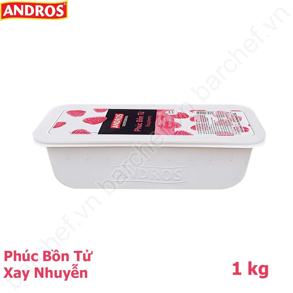 Phúc bồn tử xay nhuyễn đông lạnh Andros (Raspberry Frozen Puree) - hộp 1kg