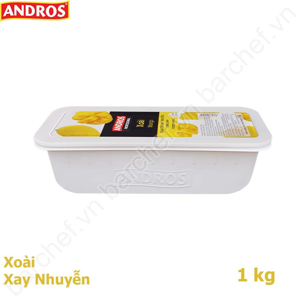 Xoài xay nhuyễn đông lạnh Andros (Mango Frozen Puree) - hộp 1kg