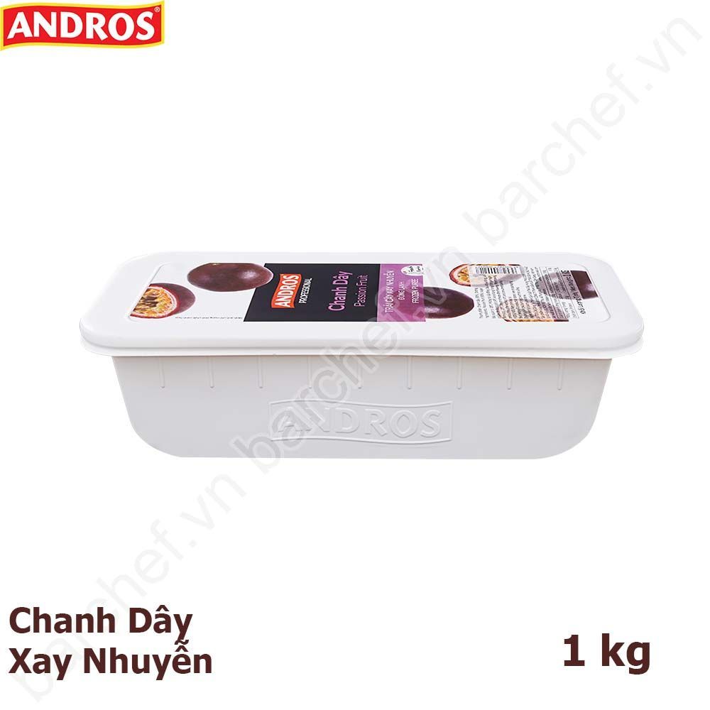 Chanh dây xay nhuyễn đông lạnh Andros (Passion Fruit Frozen Puree) - hộp 1kg