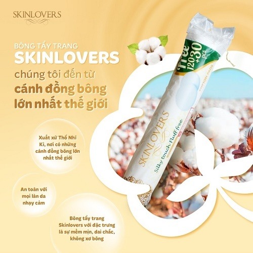 Bông tẩy trang Skinlovers 120+30 miếng 1