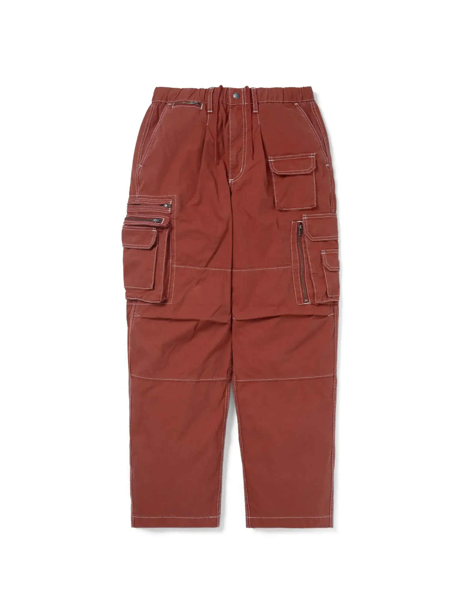 CRAZY MULTI ZIP PANTS RED