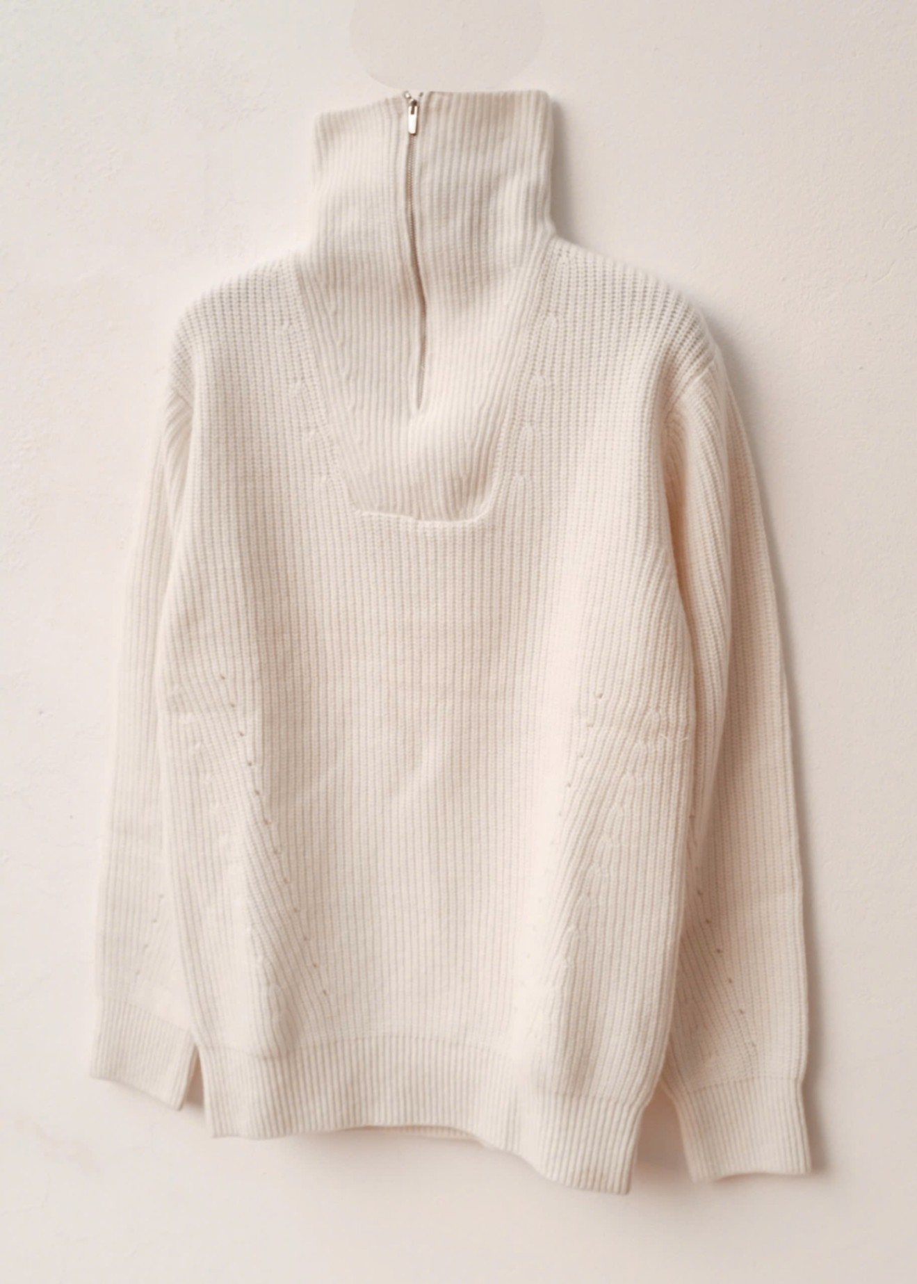 HENRY COTTON HALF ZIP KNIT V NECK SWEATSHIRT