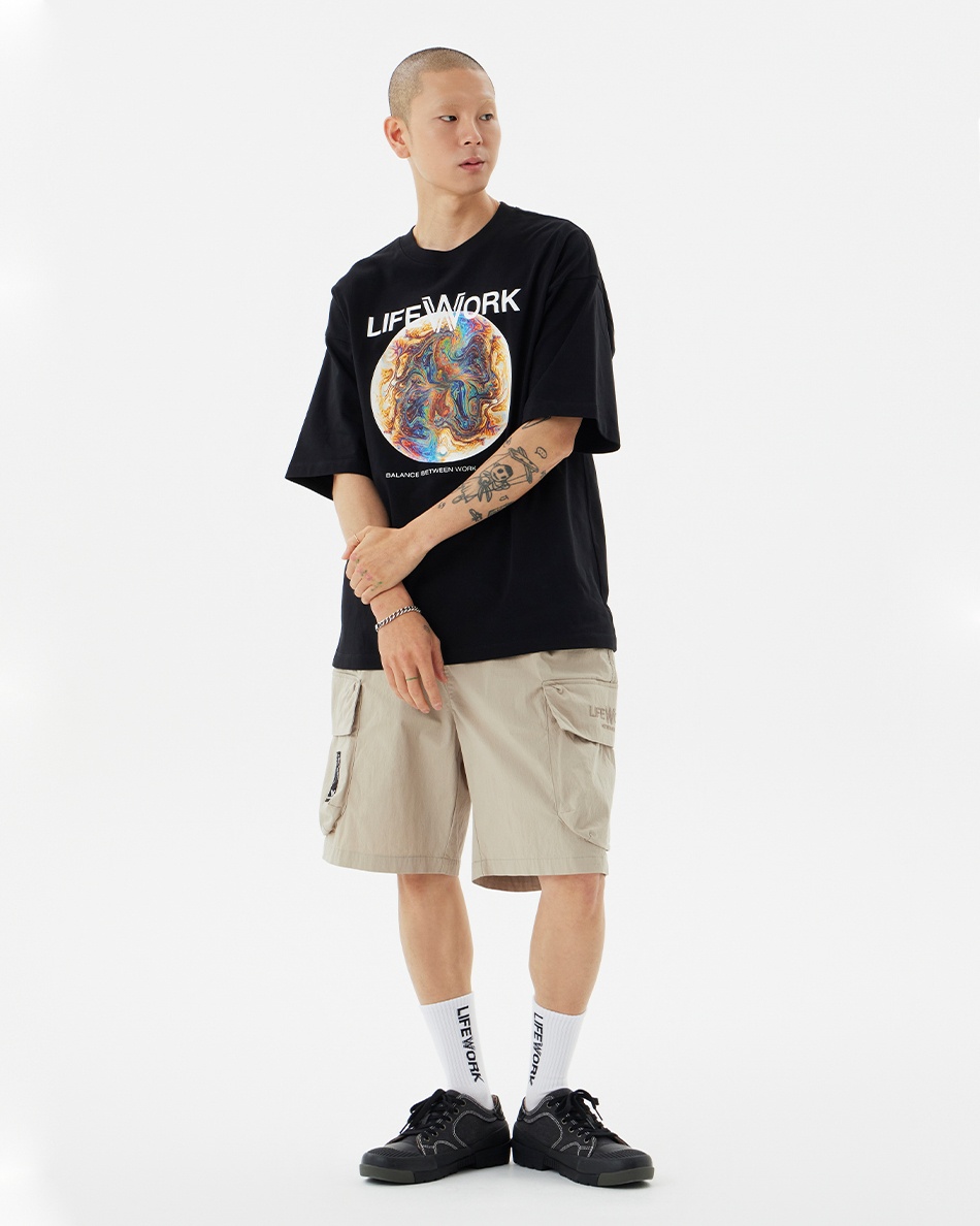 LIFEWOR.K PLANET LOGO SHORT SLEEVE T-SHIRT